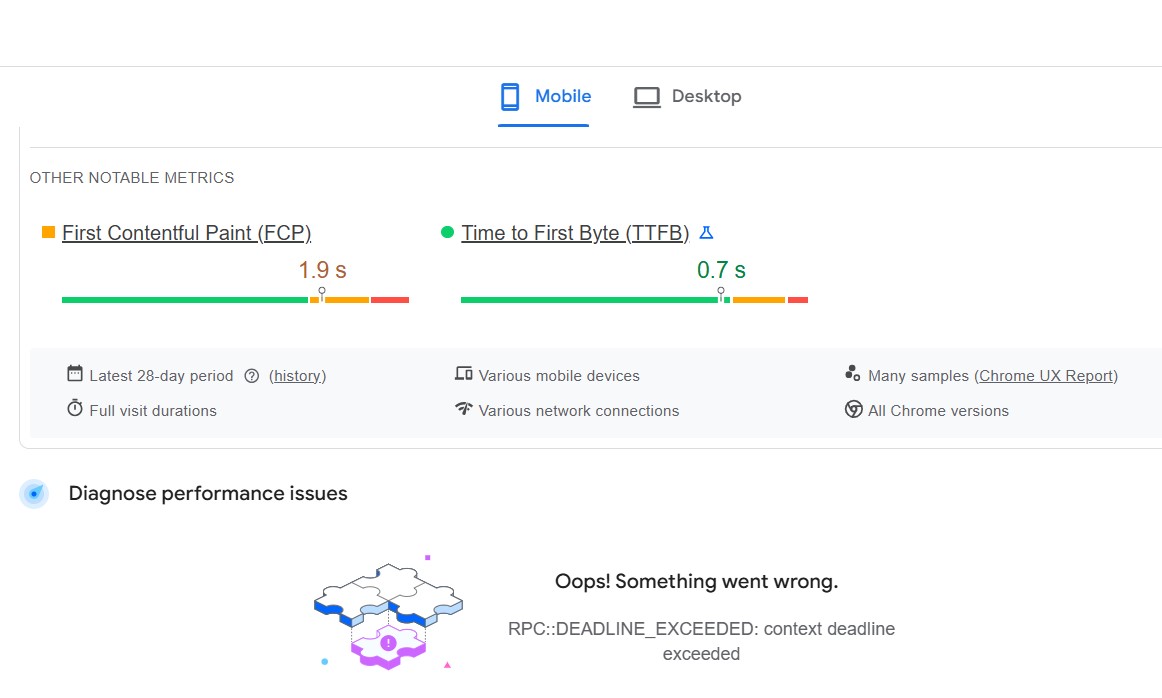 Google's Website Audit Tool Fails Under Load